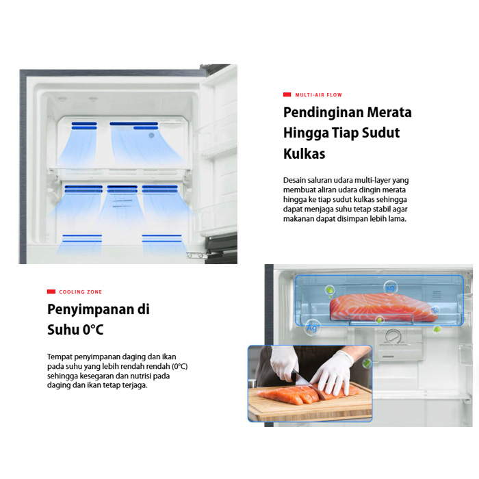 Toshiba Kulkas 2 Pintu Anti Bakteri Inverter 180 L - GR-RT234-WEPMF | GRRT234WEPMF